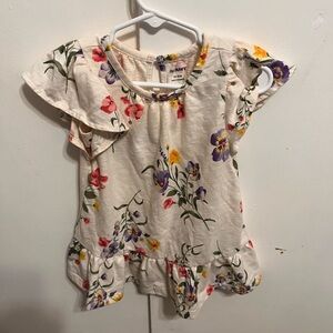 Old Navy White Flutter Sleeve Blouse with Peter Pan Collar